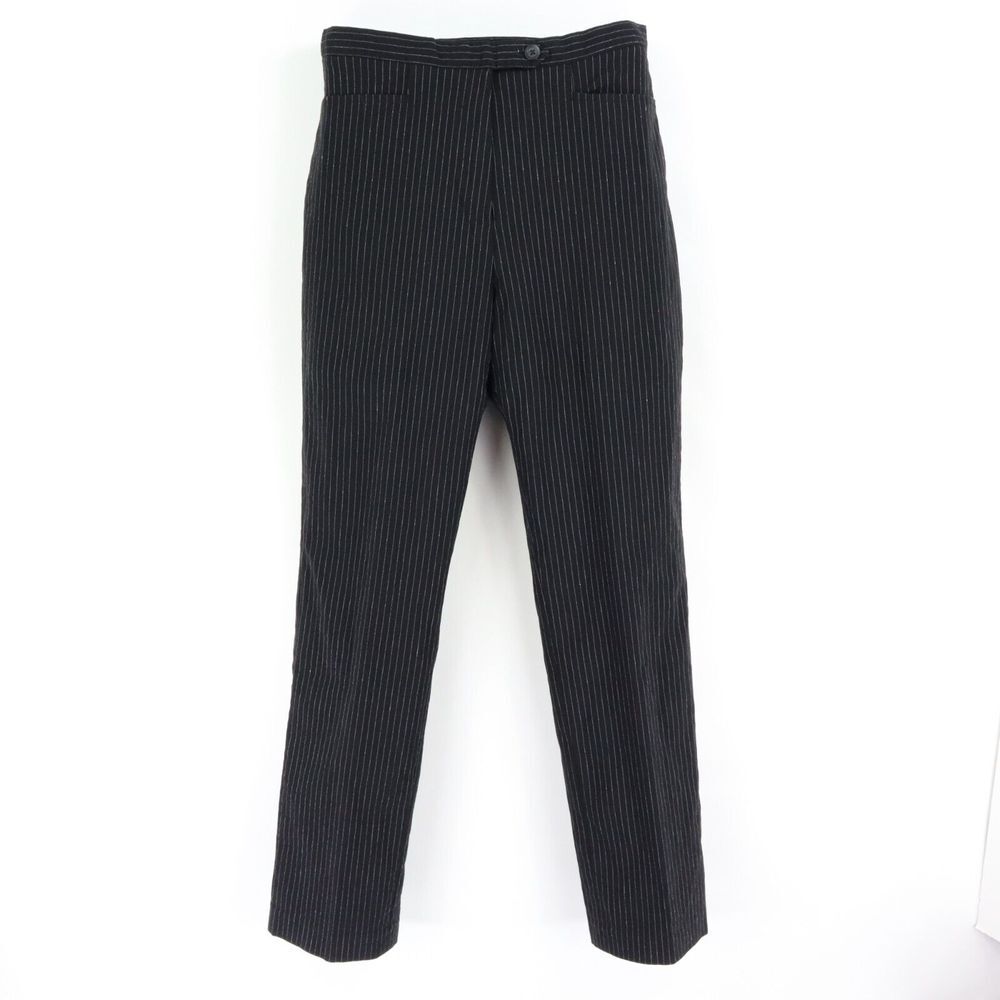 River Island Dress Pants Straight Leg Mid Rise Womens Sz 8 Black Striped Pockets